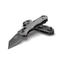 Benchmade 2950BK Partial Auto Immunity Crater Blue Grip Wharncliffe Gray Blade
