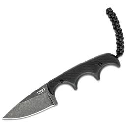 CRKT 2384K Minimalist Black Grip Stonewash Drop Point Neck Knife