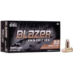 Federal Blazer Brass 9mm 124 Grain Full Metal Jacket 50 Round Box 5201