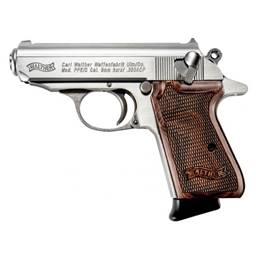 Walther 4796004WG PPK/S 380 ACP Stainless Frame Walnut Grips 3.3" Barrel 7 Rounds