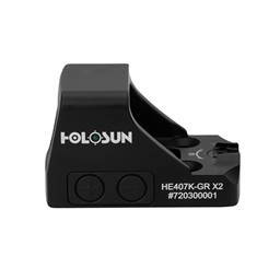 Holosun Technologies 407K X2 Compact Pistol Green Dot 6 MOA Solar Shake Awake Night Vision Compatible HE407K-GR X2