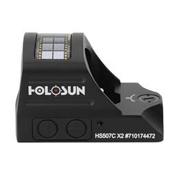 Holosun Technologies 507C X2 Pistol Red Dot 2 MOA Dot 32 MOA Circle Multi Reticle Solar Shake Awake Night Vision Compatible HS507C X2
