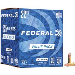 Federal Champion Value Pack 22LR 36 Grain Copper Plated Hollow Point 525 Round Box 745