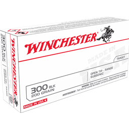 Winchester USA White Box 300 Blackout 200 Grain Open Tip Range Subsonic 20 Round box USA300BLKX