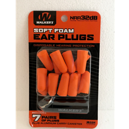 Walkers Soft Foam Ear Plugs Orange 7 Pairs 32db GWP-PLGCAN-OR