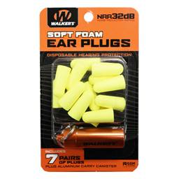 Walkers Soft Foam Ear Plugs Yellow 7 Pairs 32db GWP-PLGCAN-YL