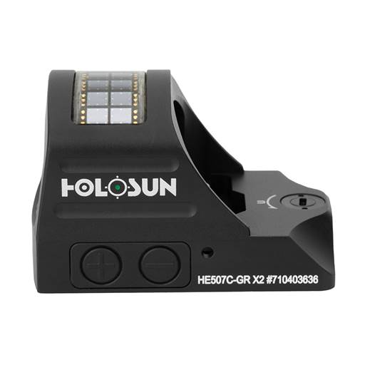 Holosun Technologies 507C X2 Pistol Green Dot 2 MOA Dot 32 MOA Circle Multi Reticle Solar Shake Awake Night Vision Compatible HE507C-GR X2