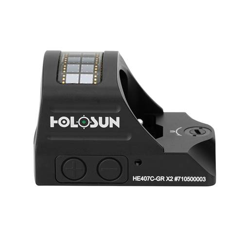 Holosun Technologies 407C X2 Pistol Green Dot 2 MOA Solar Shake Awake Night Vision Compatible HE407C-GR X2