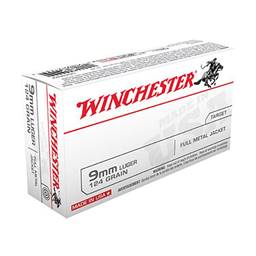 Winchester USA9MM USA White Box 9mm ACP 124 Grain Full Metal Jacket 50 Round Box