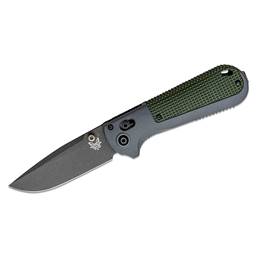 Benchmade 430BK Redoubt Axis Folder Drop Point Black Green and Gray Grip