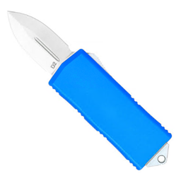Cobra Tec Knives BLUOTFMCDAGNS Money Clip Push Button Auto Blue Handle Satin Dagger Blade