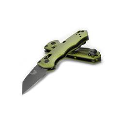 Benchmade 2950BK-2 Partial Auto Immunity Woodland Green Scale Wharncliffe Gray Blade