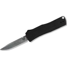 Benchmade 4850 OM Out The Front Auto Black Scales Satin Clip Point Blade