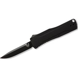 Benchmade 4850BK OM Out The Front Auto Black Grip Black Clip Point Blade