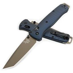 Benchmade 537FE-02 Bailout Folder Crater Blue Scales Flat Dark Earth Tanto Blade