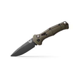 Benchmade 9570BK-1 Claymore Push Button Auto Ranger Green Scales Black Drop Point Blade