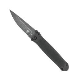 Cobra Tec Knives BLKHRQS Quick Strike Hidden Release Flipper  Black Grip Black Stonewash Blade