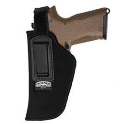 Uncle Mikes 76152 Inside The Waistband Left Hand Large 4.5" Barrel Soft Black Holster Thumb Strap