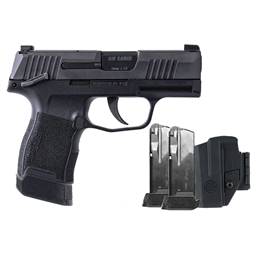 Sig Sauer 365-9-BXR3P-MS-TACPAC P365 Tacpac 9MM Black Safety 3.1" Barrel Optic Ready 12 Rounds