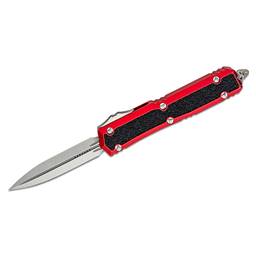 Microtech 206-10RDS Makora Double Edged Red Scale Stonewash Blade Out the Front Auto