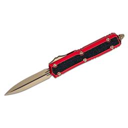 Microtech 206-13RDS Makora Double Edged Red Scale Bronze Blade Out the Front Auto