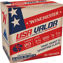 Winchester USAV207 USA Valor 20ga 2 3/4" #7.5 Shot 7/8oz 25 Round Box