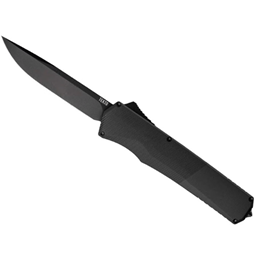 Tekto Knives A5R_T6BK_S35BK1_A1 A5 SPRY Out The Front Switchblade Black Grip Black Drop Point Blade