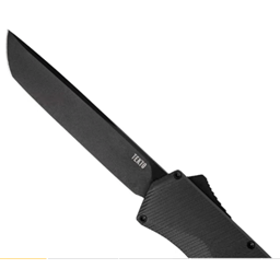 Tekto Knives A5R_T6BK_S35BK2_A1 A5 SPRY Out The Front Switchblade Black Grip Black Tanto Blade