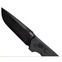 Tekto Knives A3R_G1BK_D2BK1_A1 A3 Delta Side Open Switchblade Black Grip Black Drop Point Blade