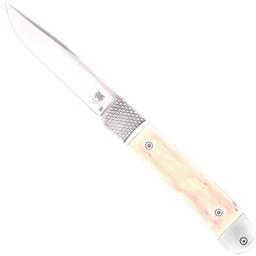 Cobra Tec Knives CTTHRWT Trapper Hidden Release Auto White Bone Grip Satin Drop Point Blade