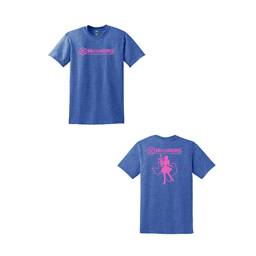 MISTER GUNS T-Shirt - Pink Logo Pink Ballerina on Blue Small MGT-GG-S