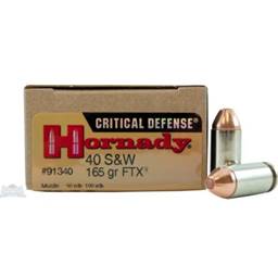 Hornady Critical Defense 40 S&W 165 Grain FTX 20 Round Box 91340