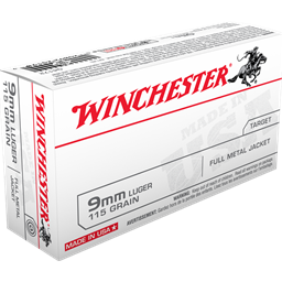 Winchester Q4172 White Box 9mm ACP 115 Grain Full Metal Jacket 50 Round Box