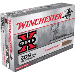 Winchester X3086 Super X 308 180 Grain Power Point 20 Round Box