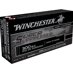 Winchester SUP300BLK Super Suppressed 300 Blackout 200 Grain Subsonic Open Tip 20 Round Box