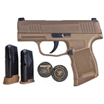 Sig Sauer 365-9-COYXR3-NRA19 P365 NRA 9mm Coyote Tan  No Safety 3.1" Barrel 10 Rounds