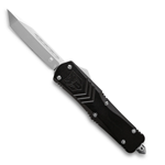 Cobra Tec Knives SBLKFS-XSTNS Small FS-X Push Button Auto Black Handle Satin Tanto Blade