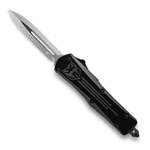 Cobra Tec Knives SBFS-3DAGNS Small FS-3 Push Button Auto Black Handle Satin Dagger Blade