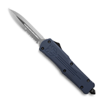 Cobra Tec Knives MNYFS-3DAG1SS Medium FS-3 Push Button Auto NYPD Blue Handle Satin Parital Serration Dagger Blade