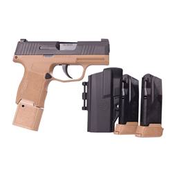 Sig Sauer 365-9-RTXR3-COY-TACPAC P365 Tacpac Coyote Tan Black Slide 9MM No Safety 3.1" Barrel 12 Rounds Extra Mags Holster
