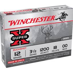 Winchester XB1200VP Super X 12 Gauge 2 3/4in 00 Buckshot 9 Pellets 15 Round Box