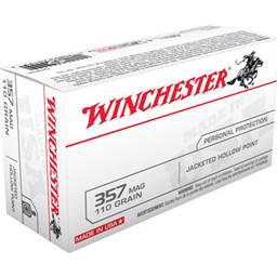 Winchester Q4204 USA White Box 357 Mag 110 Grain Jacketed Hollow Point 50 Round Box