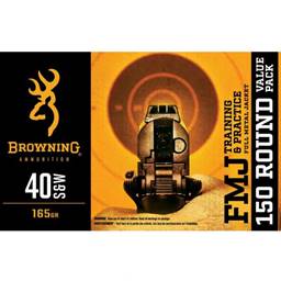 Winchester B191800405 Browning Training & Practice 40 S&W 165 Grain Full Metal Jacket 150 Round Value Pack