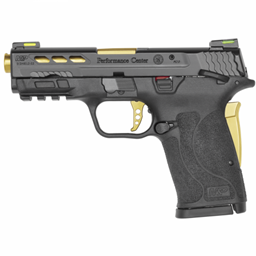 Smith & Wesson 13227 M&P Shield EZ 9MM Performance Center Window Cut Slide 3.75" Gold Barrel Thumb Safety 8 round
