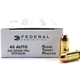 Federal RTP45230 Range Target Practice 45 ACP 230 Grain 50 Round Box