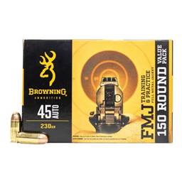 Winchester B191800455 Browning Training & Practice 45 ACP 230 Grain Full Metal Jacket 150 Round Box