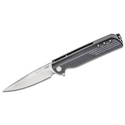CRKT 3801 LCK + Black Grip Satin Drop Point Assisted Opening