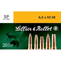 Sellier & Bellot SB6555B 6.5x55 140 Grain Soft Point 20 Round Box