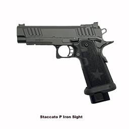 Staccato 12-0200-000103 P 9mm Iron Sight Steel Frame DLC 4.4" Barrel Tac Texture 20 Rounds