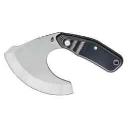 Gerber 30-001822 Downwind Ulu Black Handle Stonewash Skinner Fixed Blade